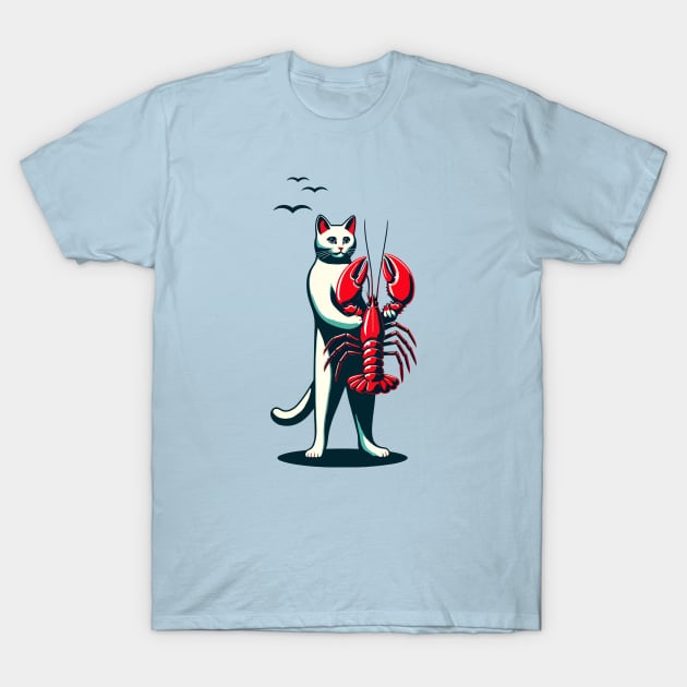 Cat carrying a lobster T-Shirt by Art_Boys